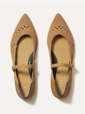 Rothy's The Point II Mary Jane in Crochet in Wren (Beige/tan) Crochet Size 9